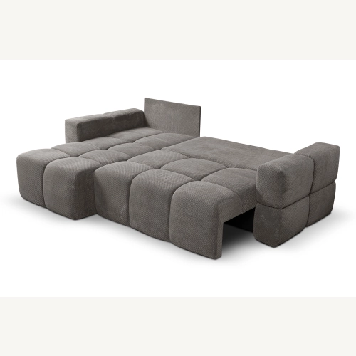 Fumo Komfortowa sofa narożna pikowana Tkanina Onega 22
